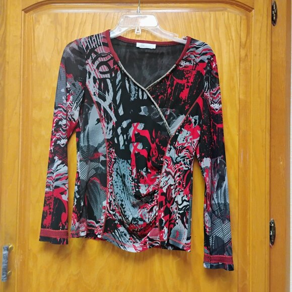 Beautiful vintage Zoe mixed media mesh top small - Picture 1 of 8